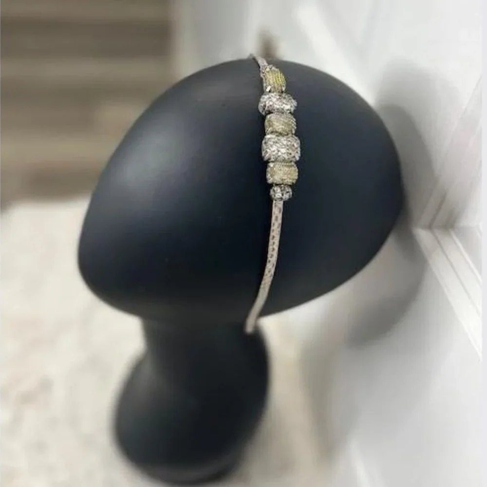 Anthropologie Heloise Embellished Headband by Jill Schwartz in Silver - NWOT
